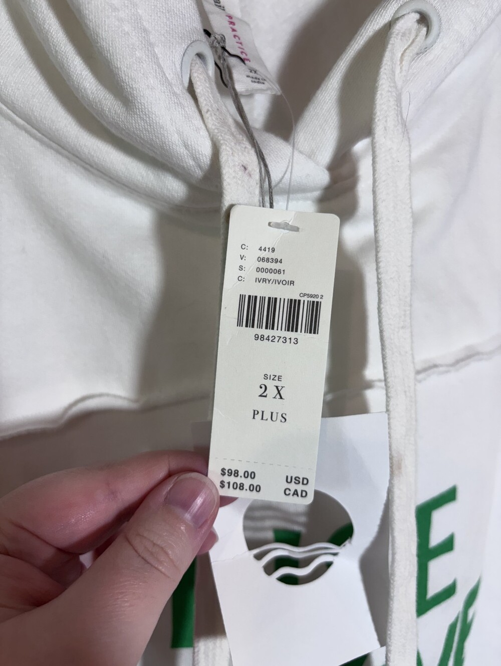 Daily Practice Relay Hooded Sweatshirt Size 2X New Anthropologie - Picture 2 of 11